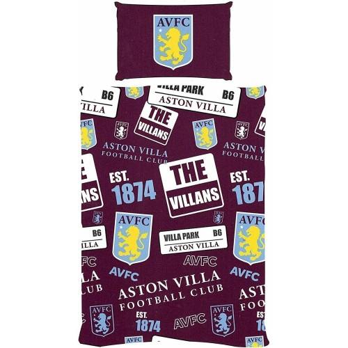 Aston Villa FC Patchwork Duvet Cover Set