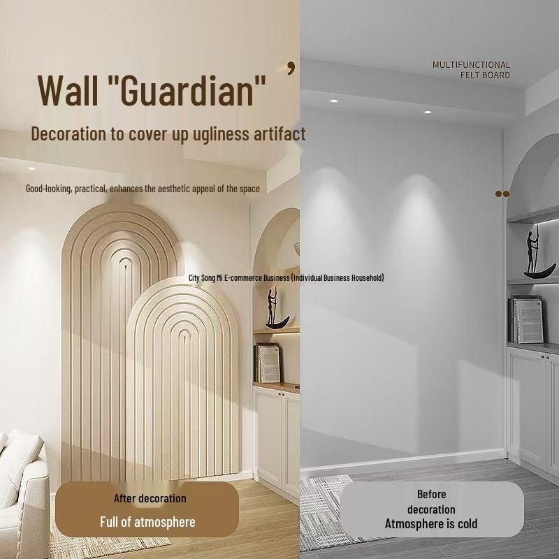 Selbstklebender Filz-Wandaufkleber: Kollisionsschutz, Schmutzabweisend, Dekorative Abdeckung für Wohnzimmer-Wandverkleidungen und Wandunebenheiten