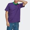 Adidas Originals Trefoil Tee Solid Color Logo Print Crew Neck T-Shirt Men Tops Purple IB3434