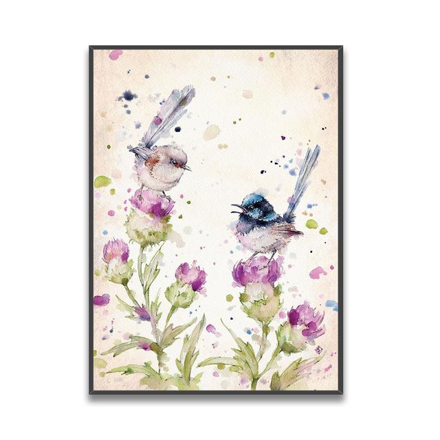 

Акварель Колибри Воробей Настенная Живопись Животные Птицы Картина на Холсте Современный Плакат и Печать Картины для Гостиной Домашний Декор 21x30cm No Framed