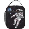 Astronaut Flies In Space Reusable Insulated Large Capacity Lunch Bag Leak Proof Cooler Lunch Box with Pocket for Work Picnic