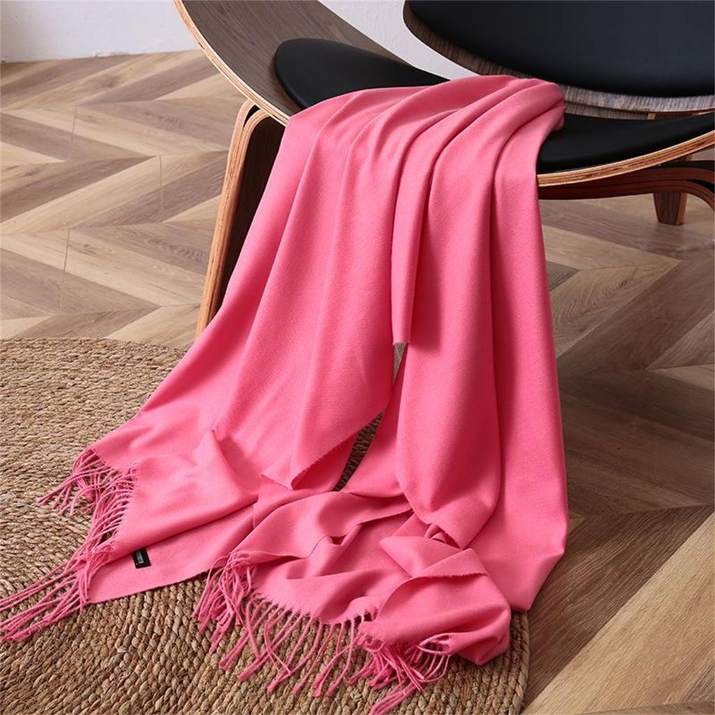 180*70Cm Solid Color Soft Women Scarf Cashmere Lady Shawl Wrap Autumn Winter Pashmina Unisex Female Hijab Headband Free