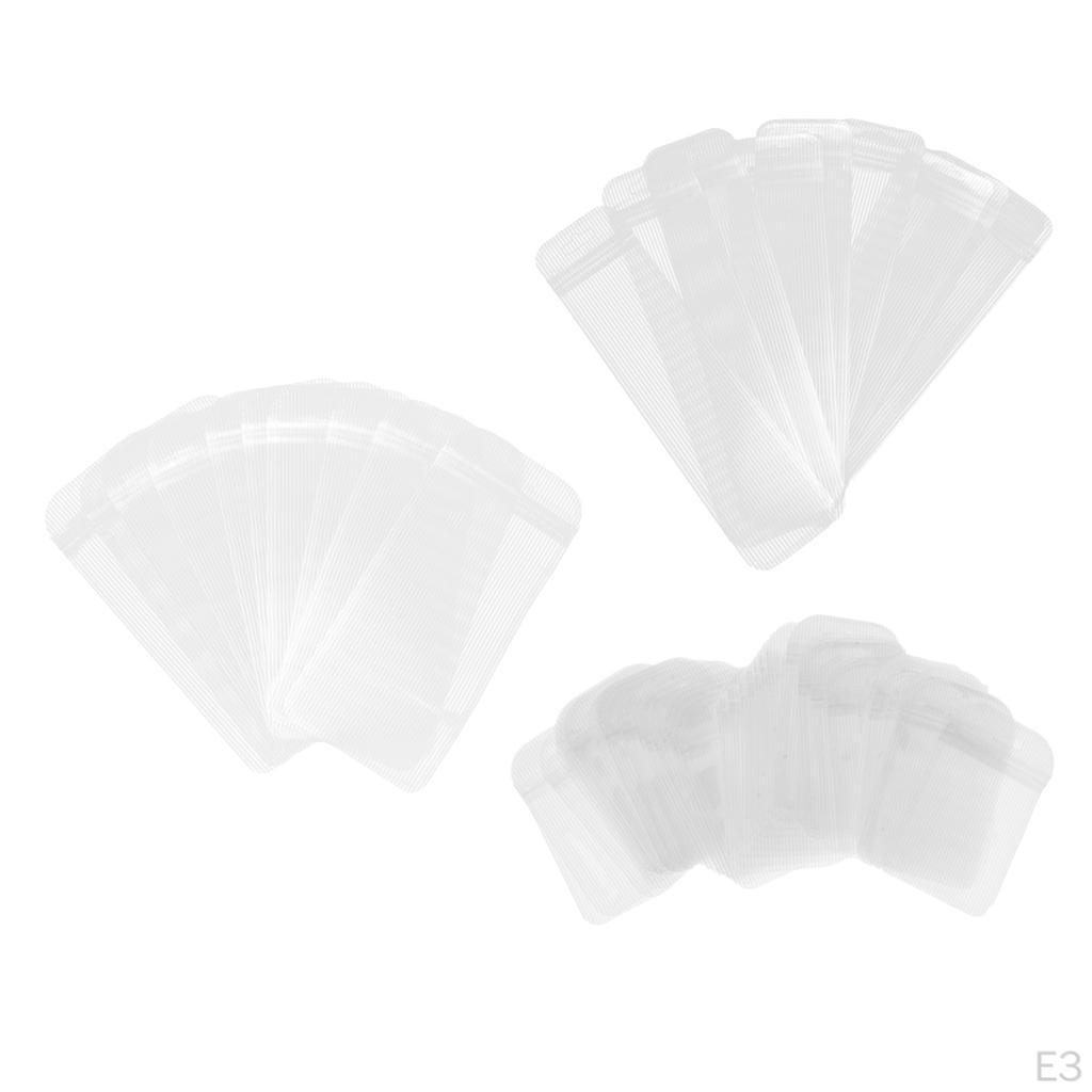 50pcs Bulk Clear PP Pouches Striped Zipper Jewelry Watch Storage
