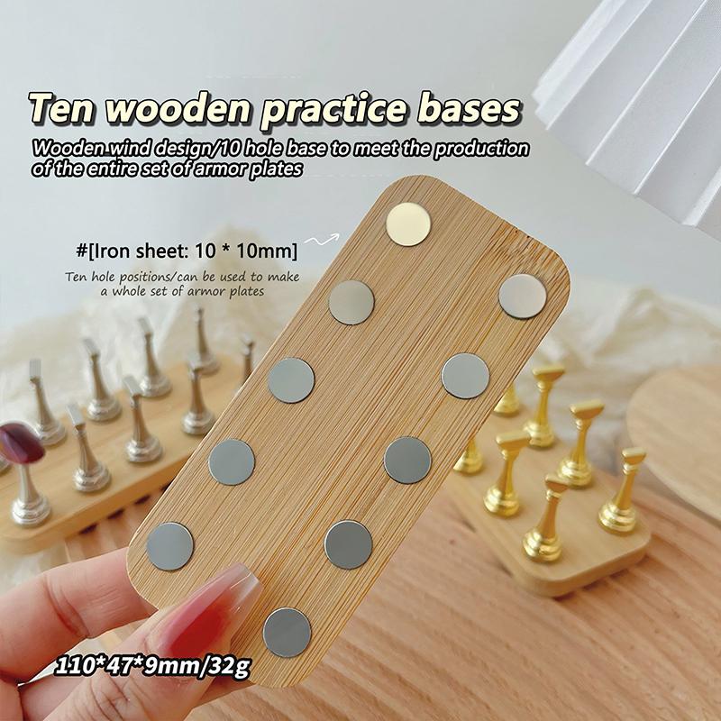 

Двухрядная деревянная подставка для ногтей с 10 сетками, набор для демонстрации ногтей, магнитные держатели для типсов, маникюрный инструмент