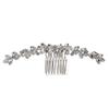 Geometric Toothed Insert Comb Silver Hair Clip Sweet Rhinestone Hairpin  Daily