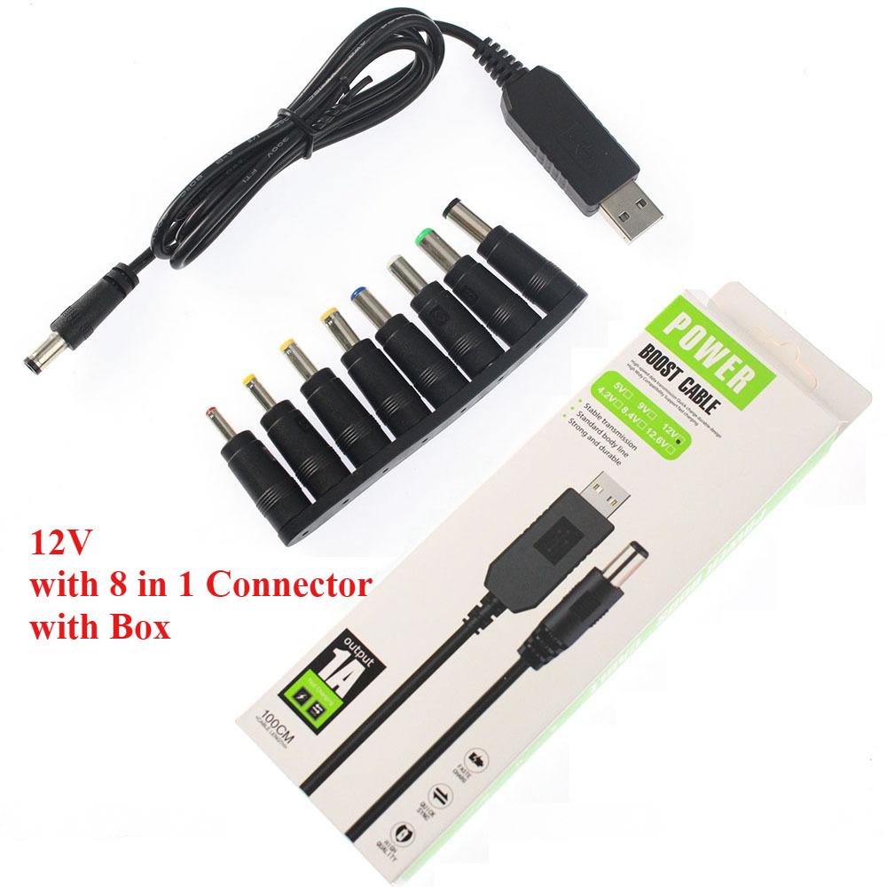 USB Power Boost Line Module DC To DC 5V 9V 12V Step-up USB Boost Cable Adapter Cable Converter 5.5mm*2.1/2.5mm Plug Box Packed