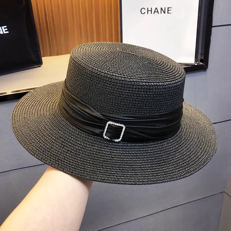 Seaside Outing Beach Hat Children 2025 New Summer Sunscreen Sun Hat Celebrity Style Advanced Sense Flat Top Straw Hat
