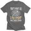 I Fix Stuff Graphic Tee for Unisex Short Sleeve Cotton T-Shirt Mechanic Engineer Gift