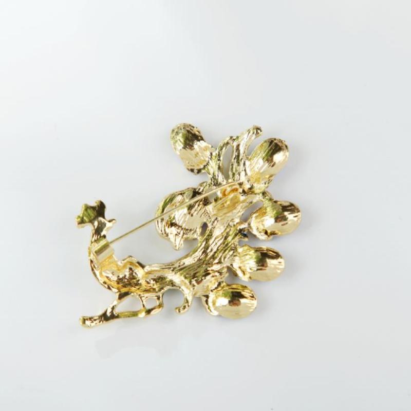 Fashion Rhinestone Colored Peacock Brooches For Women Clothing Coat Jewelry Accessries Gifts