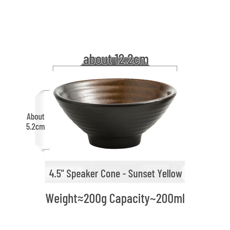 Japanese Ceramic Dòulì Ramen Bowl – Retro Coarse Pottery, High-End, Large Open-Mouth Trumpet Design, Ideal for Home Tableware