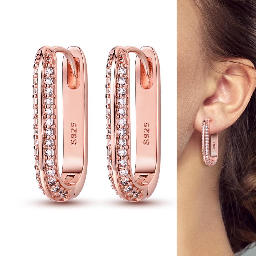 Heißer Verkauf 925 Sterlingsilber Kupfer Herz Ohrringe Passen Original Charms Creolen Für Frauen Mädchen Stecker Ohrring Feine Zirkonia Geschenke