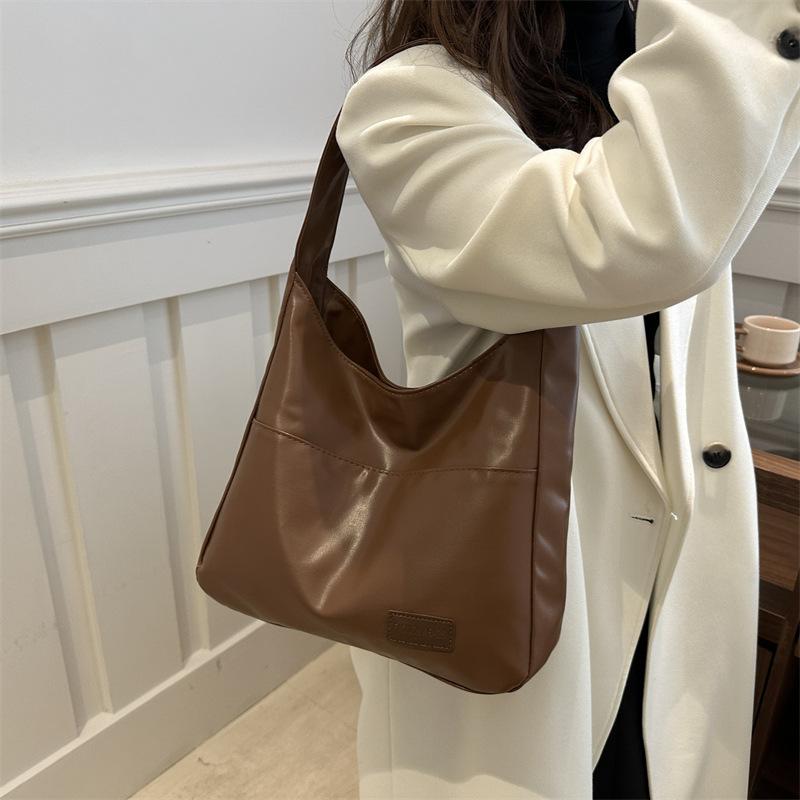 Large Capacity Retro Casual New Texture Solid Color Simple Casual Shoulder Underarm Tote Women's Bag