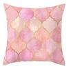 Luxury Pink Feather Print Pillowcase Geometric Marble Pillowcase Cushion Cover Pillow