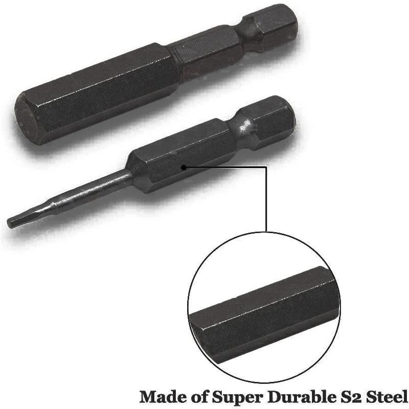 Jeu de 10 embouts hexagonaux Multi Standard Résistant à l'usure et Durable Taille Impériale Embout Hexagonal Acier Allié S2 Embout de Tournevis