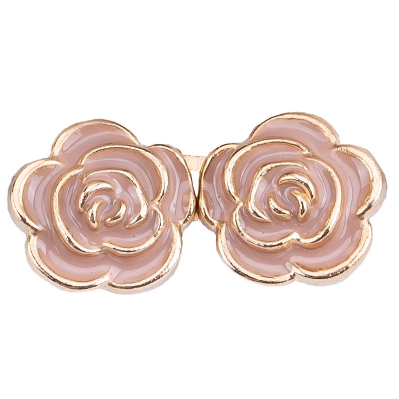 Rose Waist-Cinching Button: Metal-Free, Stitch-Free, Detachable Hook-and-Eye for Jeans