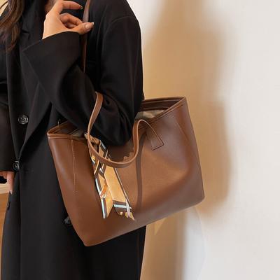 Large Capacity Bag Women's Shoulder Bag Student PU Tote Bag