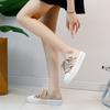 Fashion Sandals With Strap Shoes For Women Outside Slides White Woman Slippers Canvas High Quality 2024 Trend Waterproof Eva Luxury Shoe