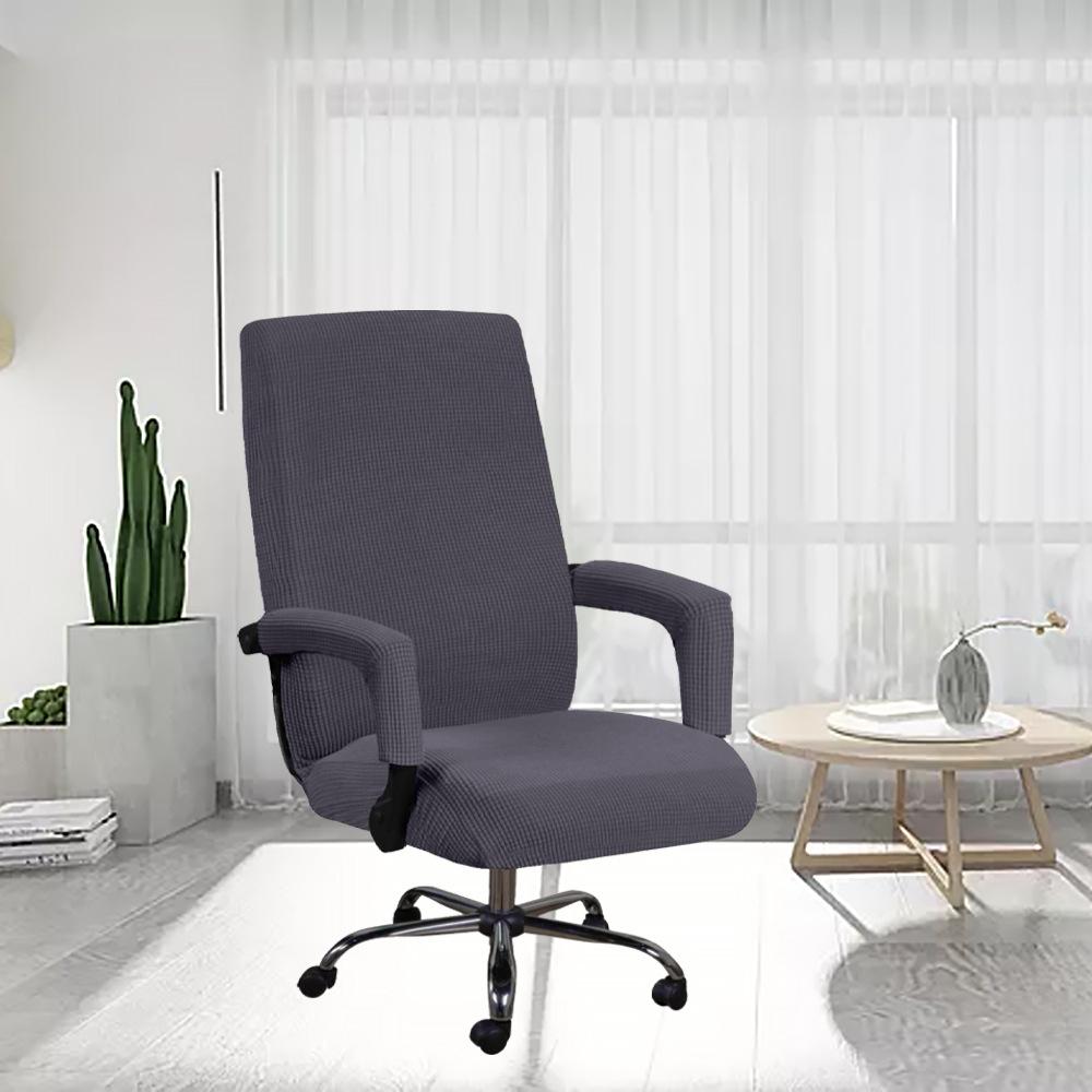 Office Chair Cover+Arm Cover Computer Seat Cover Stretch Rotating Chair Slipcover with Elastic Bottom Chair Protector for Rotating Boss Chair