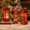 Christmas Red Vintage Luminous Phone Booth Lantern Christmas Tree Snowman Santa Claus Figurine In Telephone Booth Decoration
