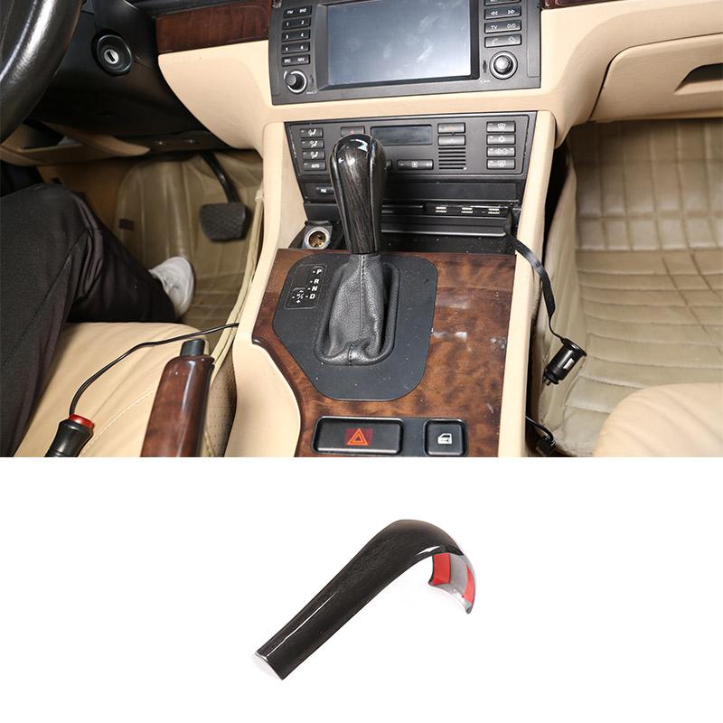 1 Pcs ABS Carbon For BMW 3 5 6 Series X3 X5 E39 E46 E53 E60 E61 E63 E83 2004-2010 Car Interior Gear Shift Head Cover Accessories