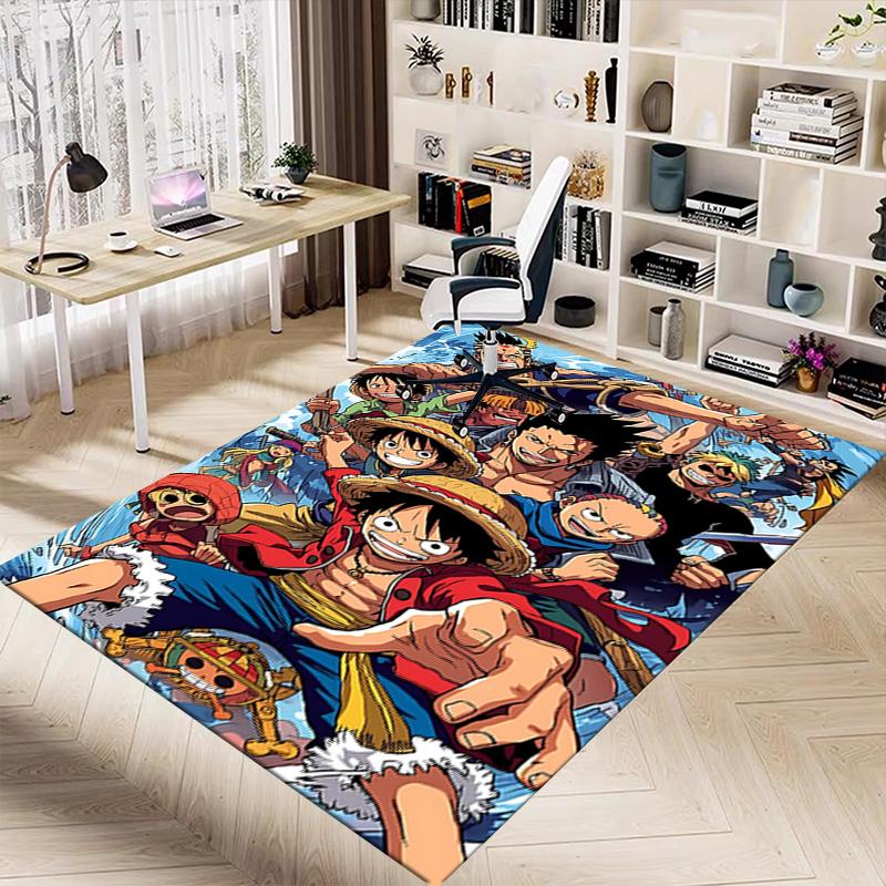 1pc One Piece Adventure Carpet for Playroom Bedroom Living Room Sofa Home Decor,kids Game Area Rug Non-slip Floor Mat Y72362