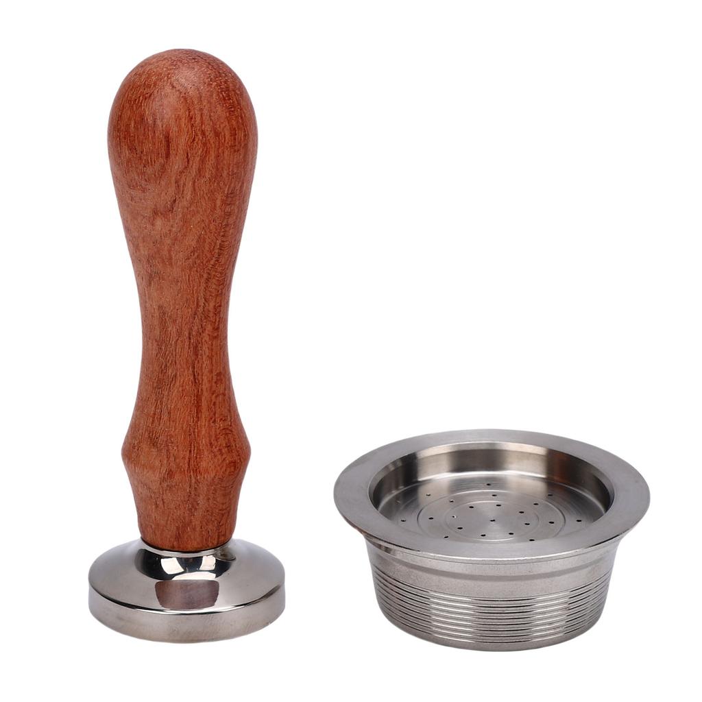 Reusable Coffee Capsule Fit for Mio Coffee Makers Stainless Steel Refillable Coffee Filter Pod with Tamper Brush and Spoon