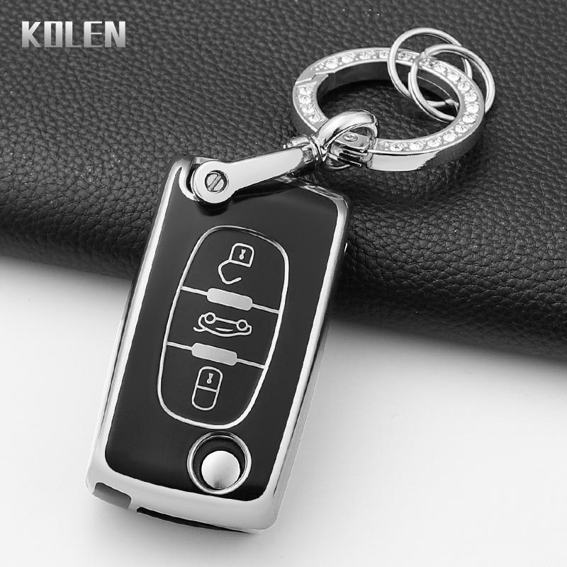 Funda Protectora de Moda para Llave Inteligente de Coche para Peugeot 107 207 307 308 407 607 3008 5008 Citroen Xsara Picasso C5 C6 C8 Llavero Protector