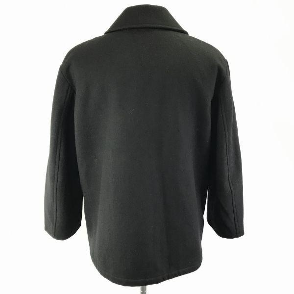 90s Japan NEW YORKER WITTY Wool Short Pea Coat Men's M Black Quilted Lining(USED)
