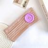 Wide Band Knit Headband Colorful Button Hair Wrap Durable Warm Hair Band  Winter Daily Wear