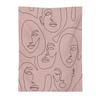 Naked Pink Multi Person Abstract Facial Lines Tapestry, Portrait Wall Hanging for Bedroom Living Room Decor