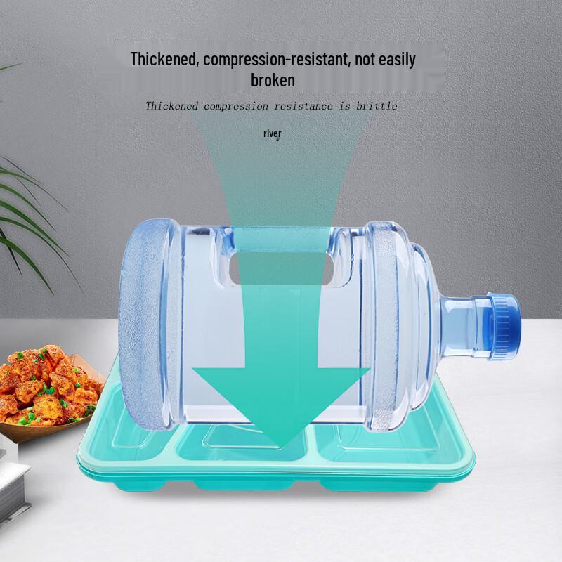 Disposable 6+1 Compartment Meal Box with Anti-Theft Buckle