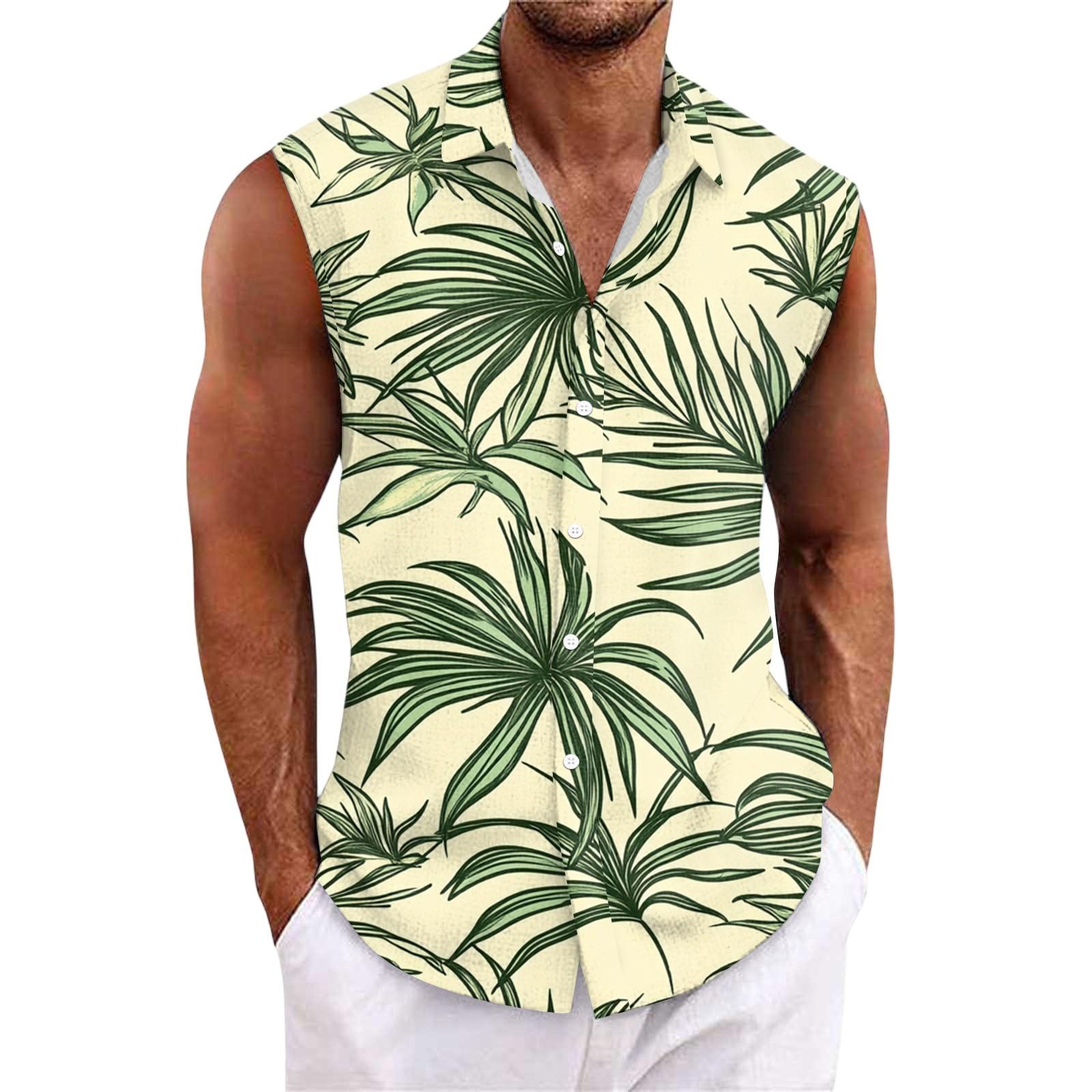 

Мужская гавайская рубашка с лацканами на пуговицах, футболка-топ XXL