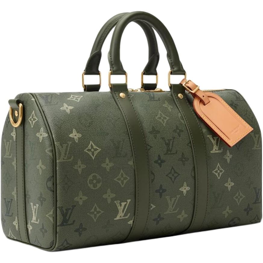 LOUIS VUITTON Keepall Monogram Surplus Coated Canvas Travel Bag Men's Khaki Green M27054