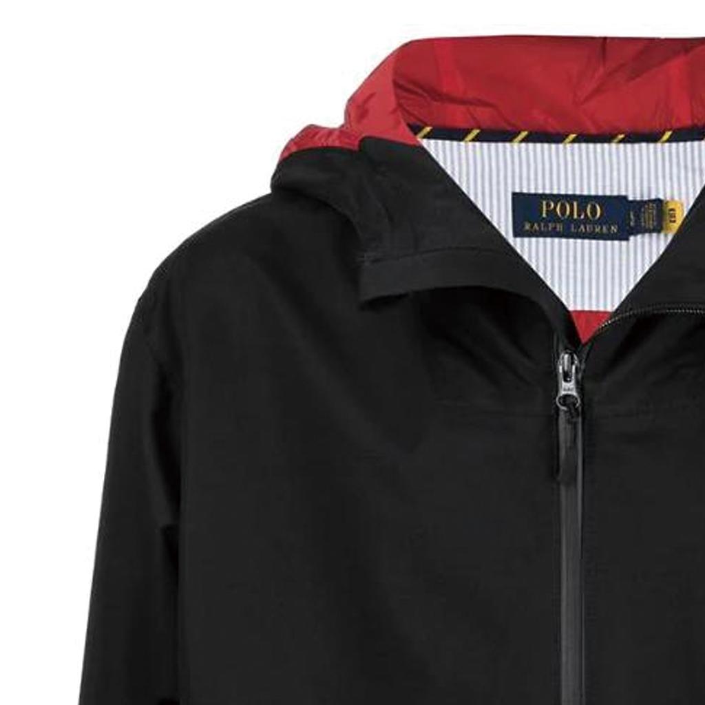 Polo Ralph Lauren SS22 Solid Color Comfortable Hooded Zipper Waterproof Jacket Men Jackets Black 710861091001BLACK