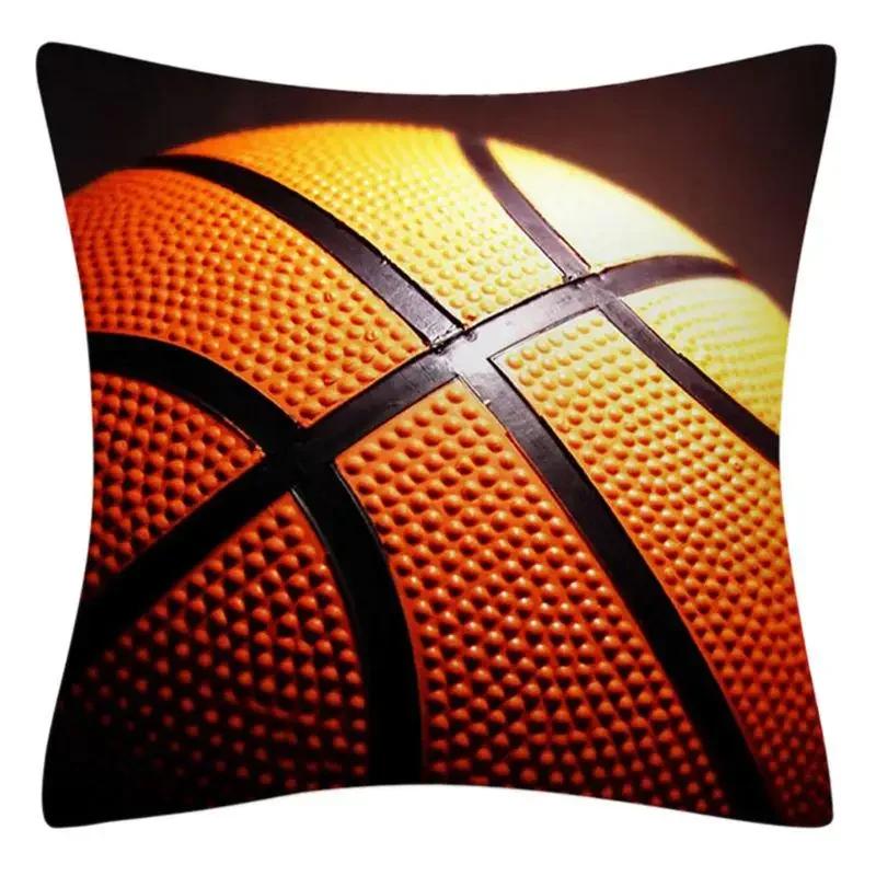 Vikama Sports-Themed Rugby And Basketball Decorative Square Cushion Cover, Suitable For Cars, Sofas, Offices, And Home Decor