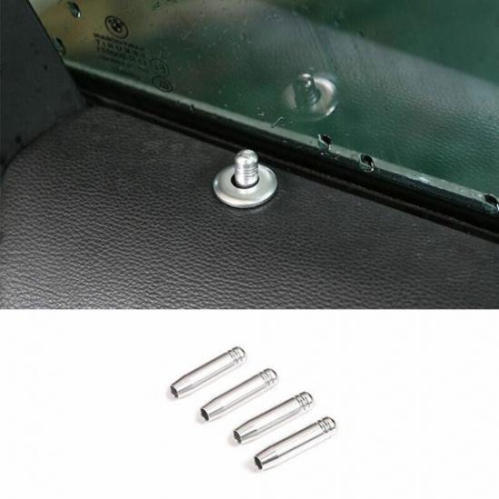 For 2005-2012 BMW 3-Series E90 Silver Aluminum Inner Door Window Bolt Cover Trim