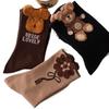 Women's Autumn and Winter Mid-calf Socks Cute Kawaii Bear Socks Warm Socks 3 Pairs