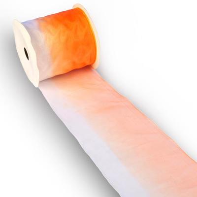 Orange and White Decorative Ribbon On a Spool, Smooth, 2.7m X 6cm, Shapeable