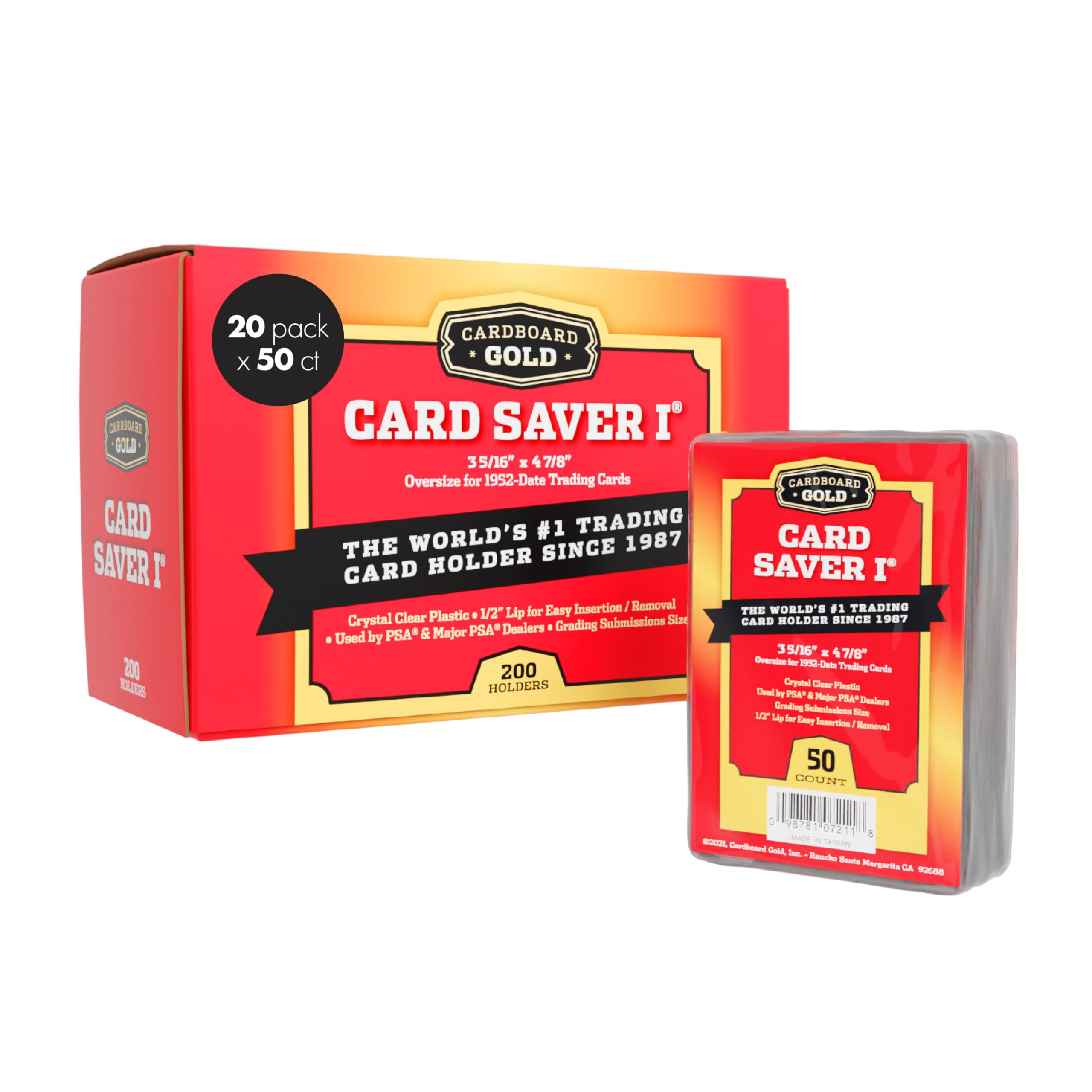 

Cardboard Gold Card Saver 1 card holder for submitting cards for grading by Pack of 50 - Semi-rigid PSA/BGS - (20)