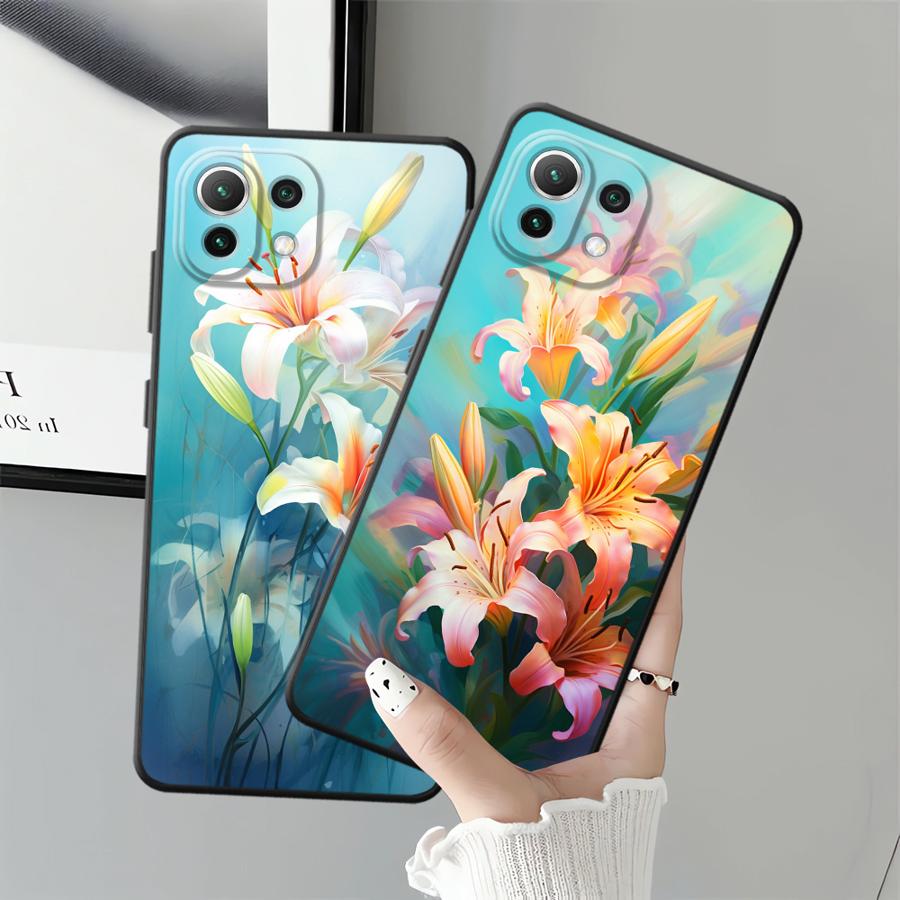 Case for Xiaomi Mi 11 12T Pro 12 11T 14 10T 13 Lite 12X Funda Phone Cover Simple Flower