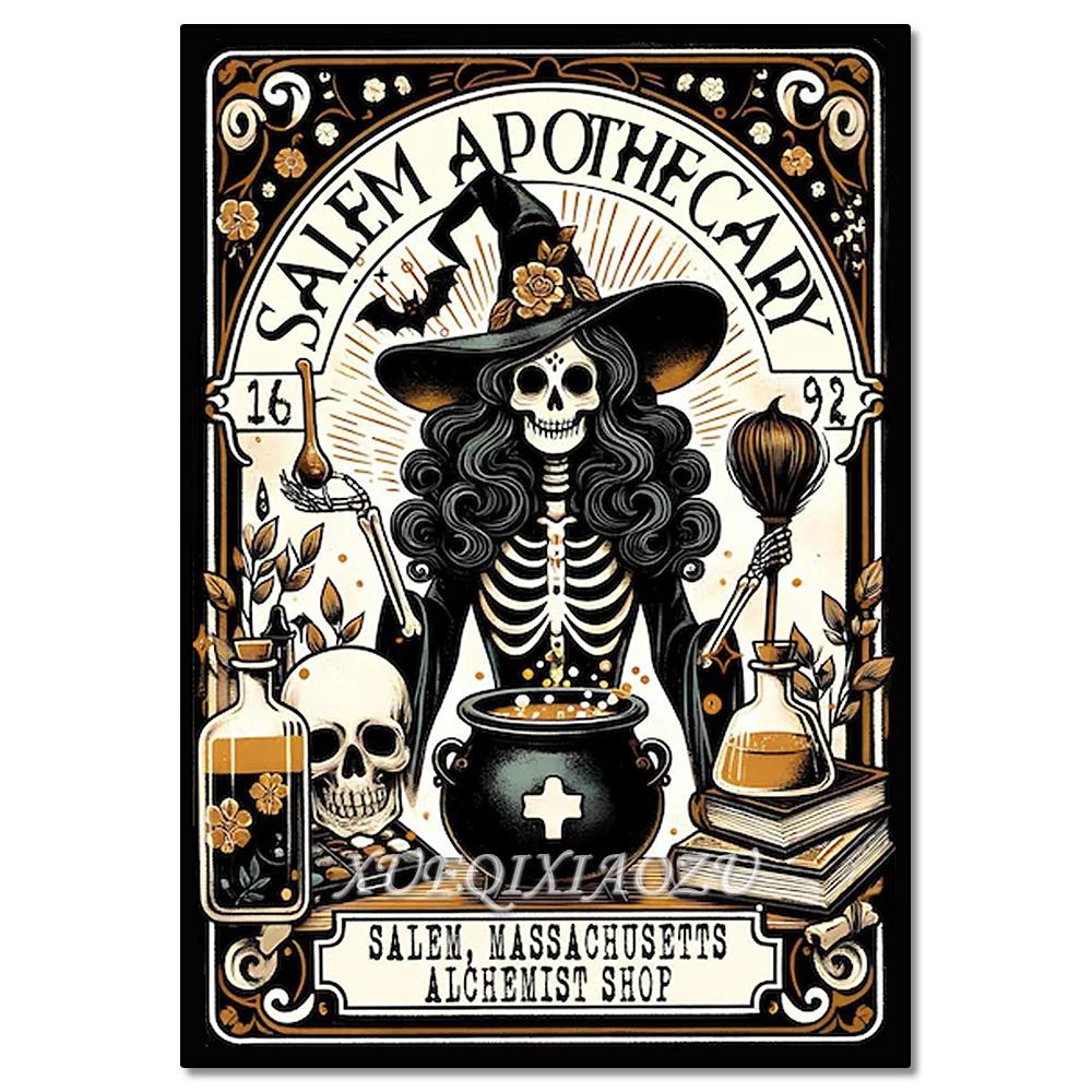 Peinture Art Diamant DIY Squelette Dames Mosaïque Point de Croix Set Art Fleur Pierre Précieuse Incrustation Cadeau DIY Décoration Peinture