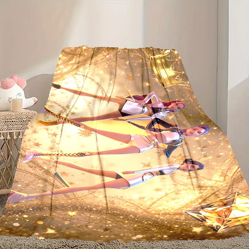 1pc Kpop Demon Hunters Blanket, Super Cozy Printed Home Blanket, All-Season Warmth