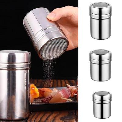 Stainless Steel Powder Shaker Duster Mesh Flour Duster Shaker Cans Jars For Sugar, Salt, Spices, and Cocoa