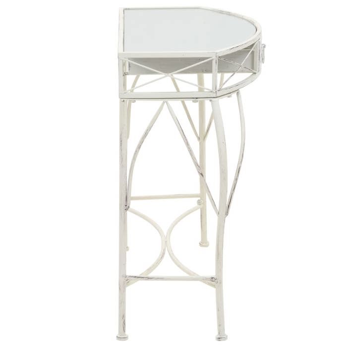 VidaXL Table d'appoint Style français Métal 82 x 39 x 76 cm Blanc 245935