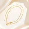 Shiny Round Ring Zircon Necklace for Women,18K Gold Plated Stainless Steel Rolo Chain Necklaces,Trendy Jewelry Gifts
