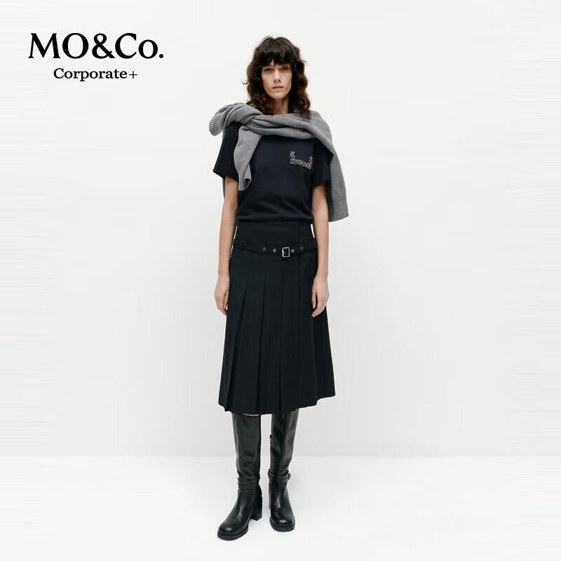 MO&Co. C+ Series Deconstructed A-Line Skirt with Belt M