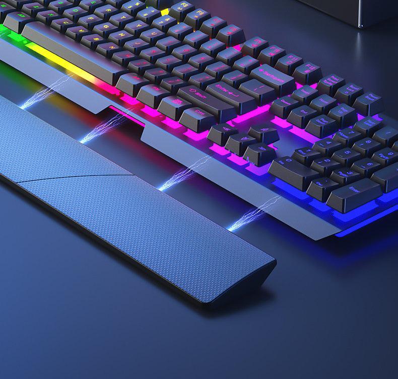 Silent Wired Mechanical-Feel Keyboard and Mouse Set for Gaming, Desktop, and Office Use