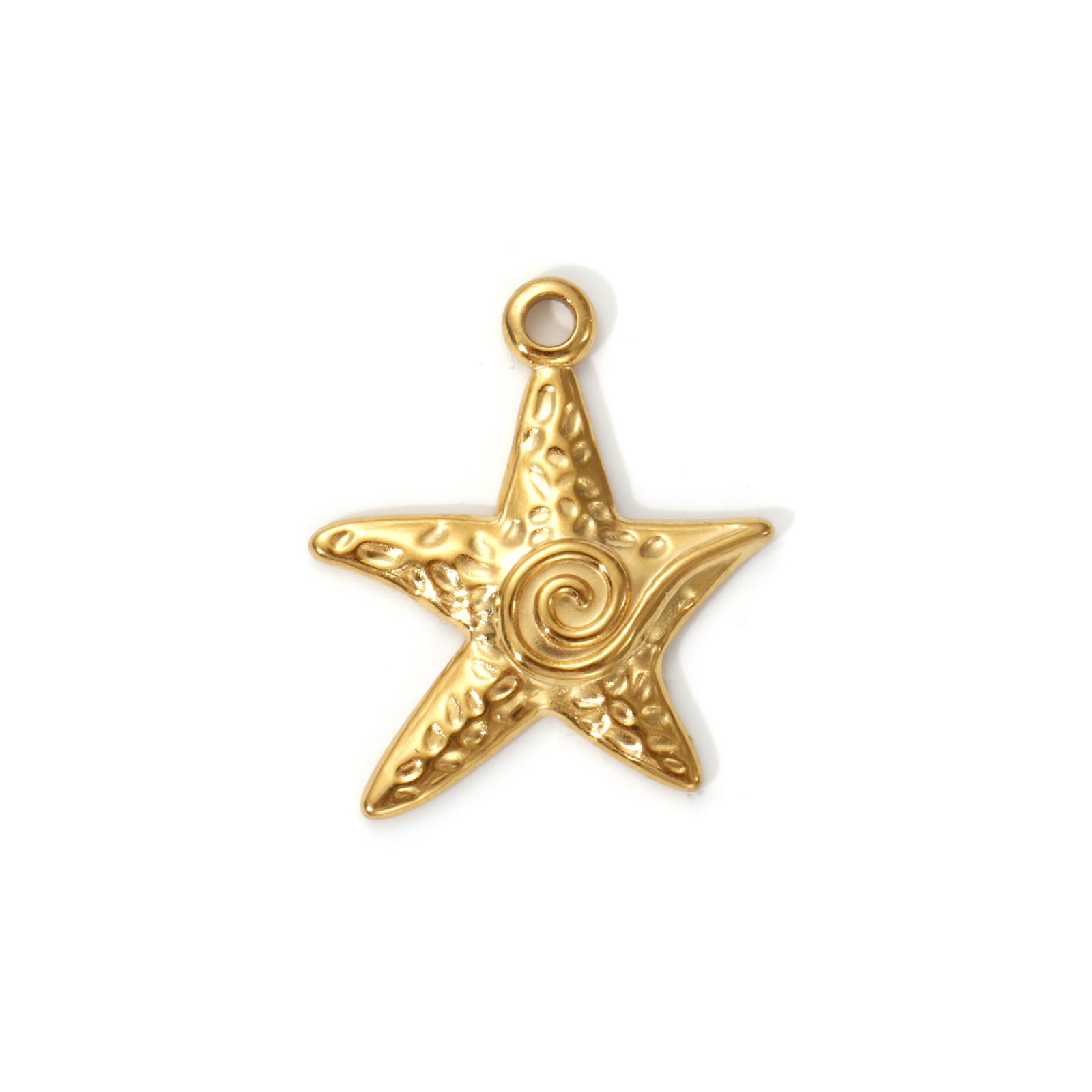 

2 PCs 304 Stainless Steel Charms 18K Real Gold Plated Sea Star Conch Shell Fish Lobster Turtle Pendants Forf DIY Jewelry Making