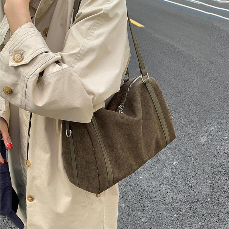 Fashion Women Shoulder Bag Faux Suede Crossbody Bags High Capacity Matte PU Leather Female Tote Handbags