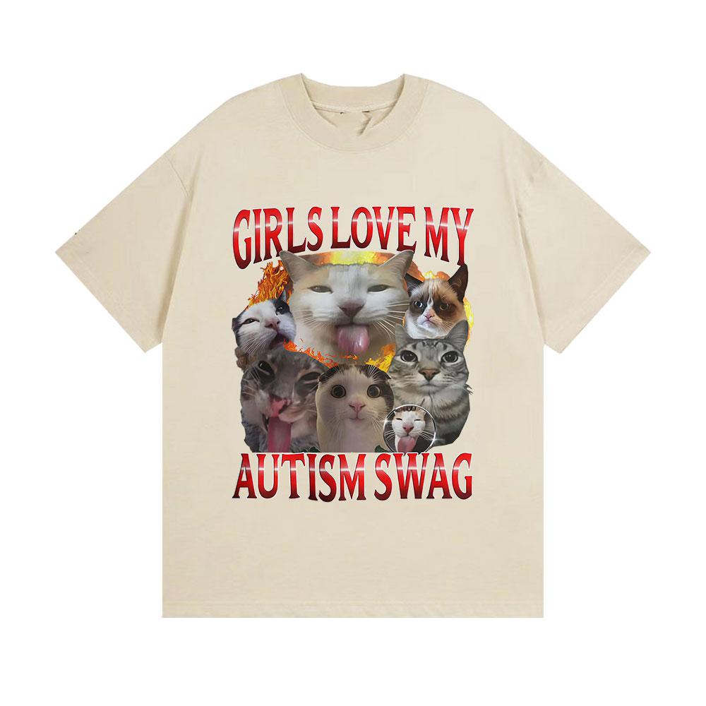 Funny Cute Cat Meme Graphic T-Shirt Men Women Casual Short Sleeve TShirt Fashion High Quality Cotton T Shirts Top
